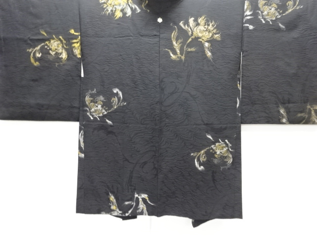 JAPANESE ANTIQUE HAORI / TAISHO ROMAN STYLE / WOVEN ABSTRACT FLOWER